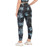 Leggings de cintura alta, pantalones de yoga de talla grande, estampado floral